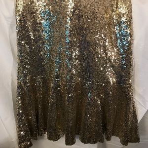 Gold Trumpet Sequin Skirt